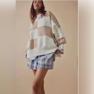 NWOT Free People Easy Street Checkered Tunic